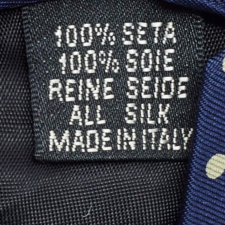 Pre Owned Boss By Hugo Boss Vintage Navy Blue Polka Dots Silk Tie