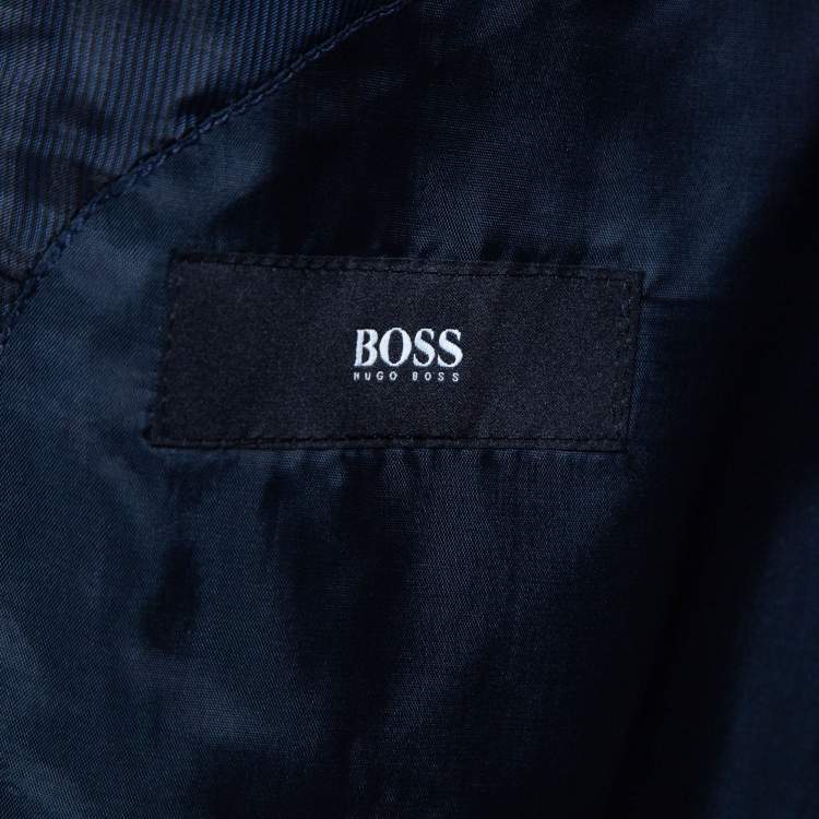 Pre Owned Boss By Hugo Boss Navy Blue Wool Single Breasted Pants Suit L