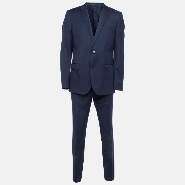 Pre Owned Boss By Hugo Boss Navy Blue Wool Single Breasted Pants Suit XXL/XL