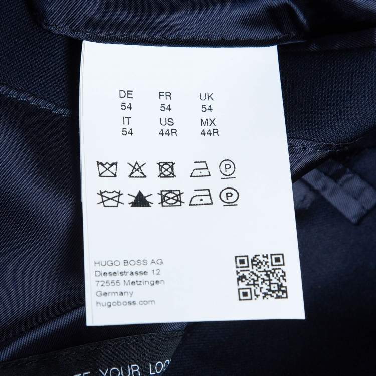 Pre Owned Boss By Hugo Boss Navy Blue Wool Single Breasted Pants Suit XXL/XL