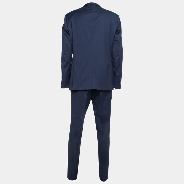 Pre Owned Boss By Hugo Boss Navy Blue Wool Single Breasted Pants Suit XXL/XL