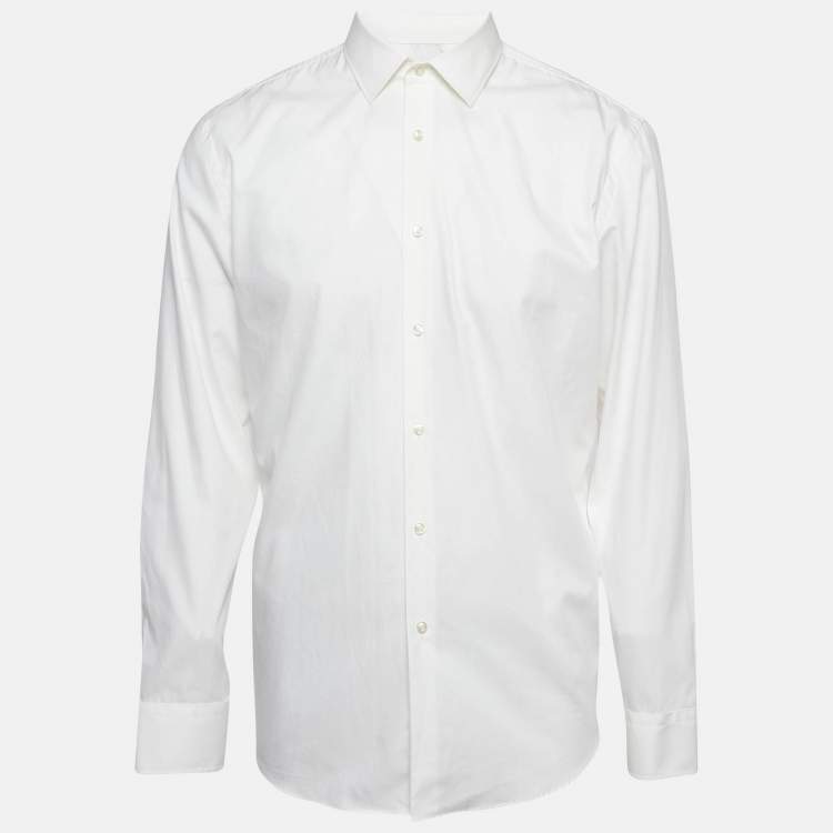 Pre Owned Boss By Hugo Boss White Cotton Slim Fit Shirt XXL