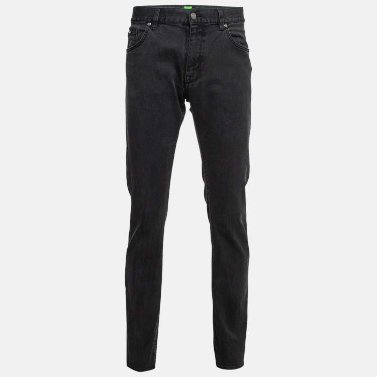 Pre Owned Boss By Hugo Boss Grey Denim Regular Fit Jeans L Waist 34"