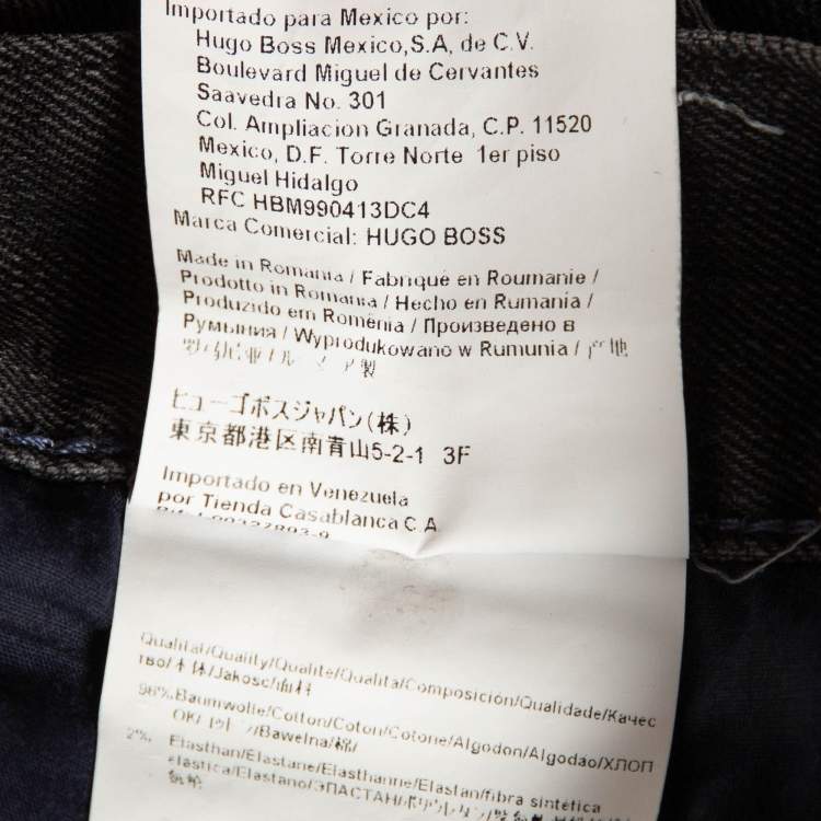 Pre Owned Boss By Hugo Boss Grey Denim Regular Fit Jeans L Waist 34"