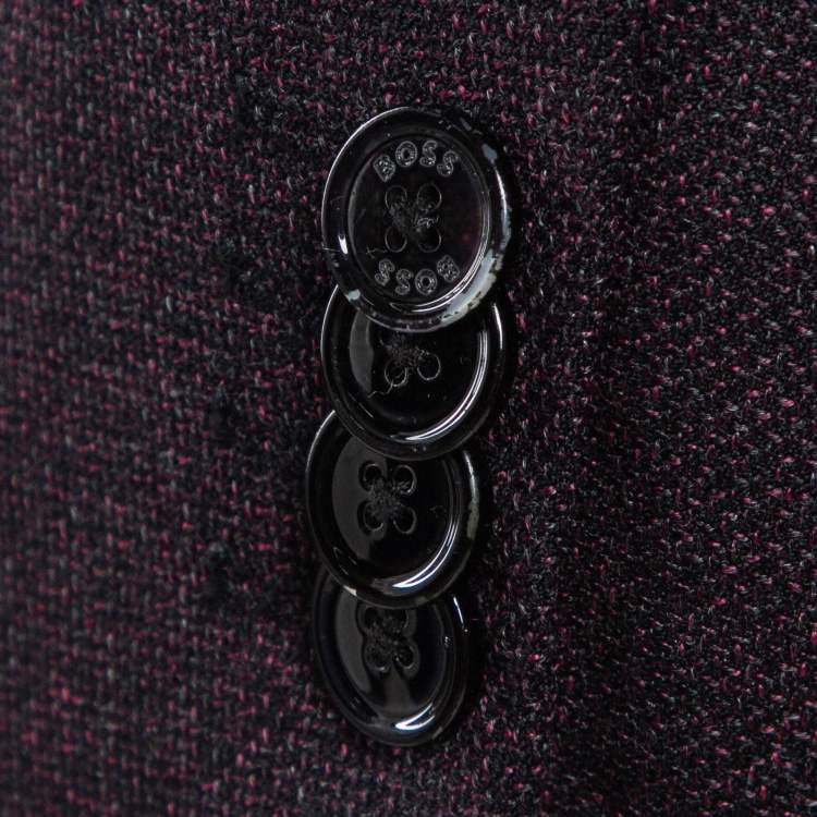 Pre Owned Boss By Hugo Boss Burgundy Wool Single Breasted Blazer XL