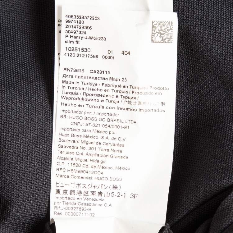 Pre Owned Boss By Hugo Boss Blue Stretch Knit Micro-Patterned Blazer XL