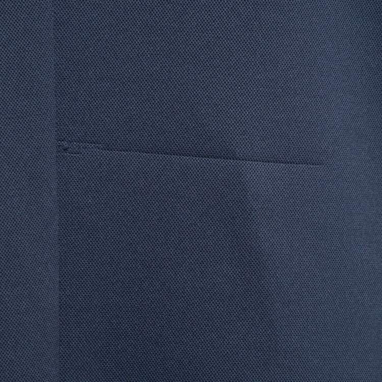 Pre Owned Boss By Hugo Boss Blue Stretch Knit Micro-Patterned Blazer XL