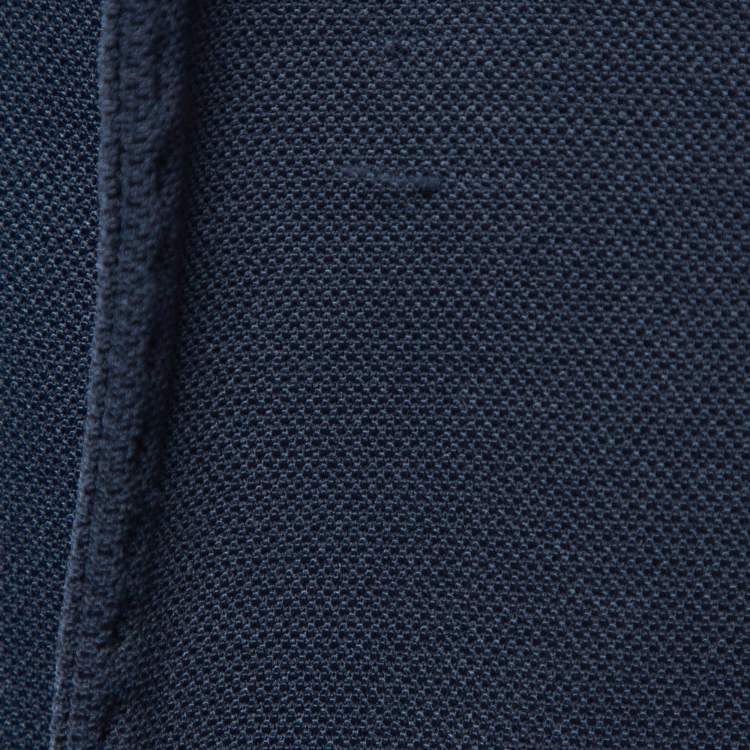 Pre Owned Boss By Hugo Boss Blue Stretch Knit Micro-Patterned Blazer XL