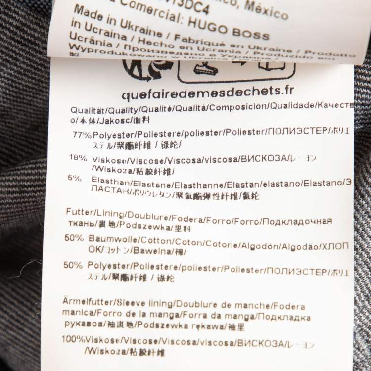 Pre Owned Boss By Hugo Boss Blue Melange Jersey Slim-Fit Blazer L