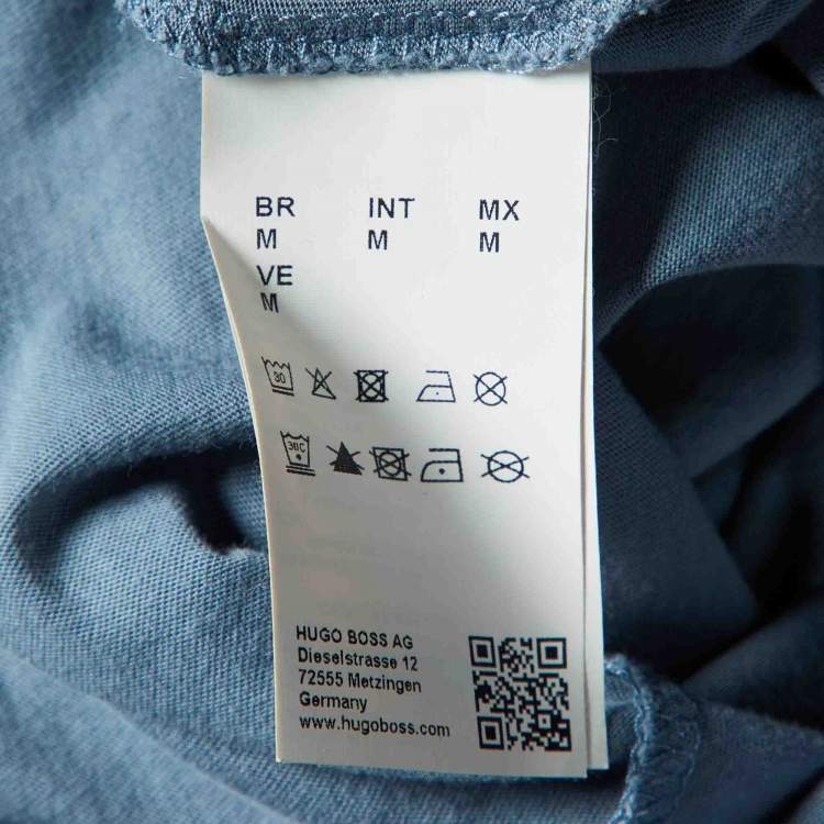 Pre Owned Boss By Hugo Boss Orange Grey Printed Cotton Talking 2 Crew Neck T-Shirt M