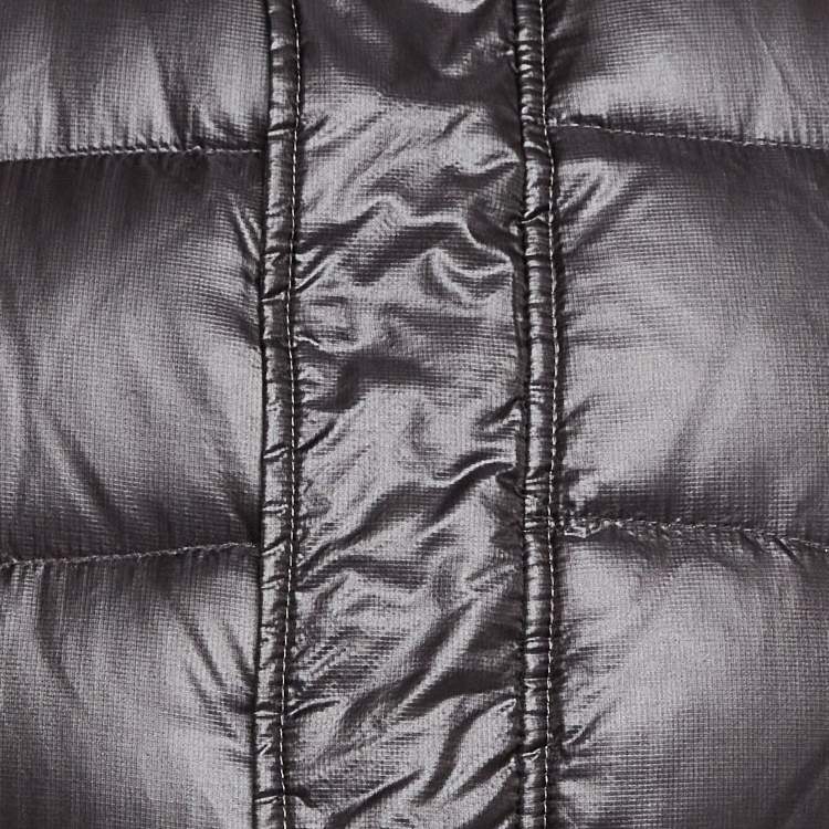 Pre Owned Boss by Hugo Boss Grey Wool and Nylon Reversible Down Vest M