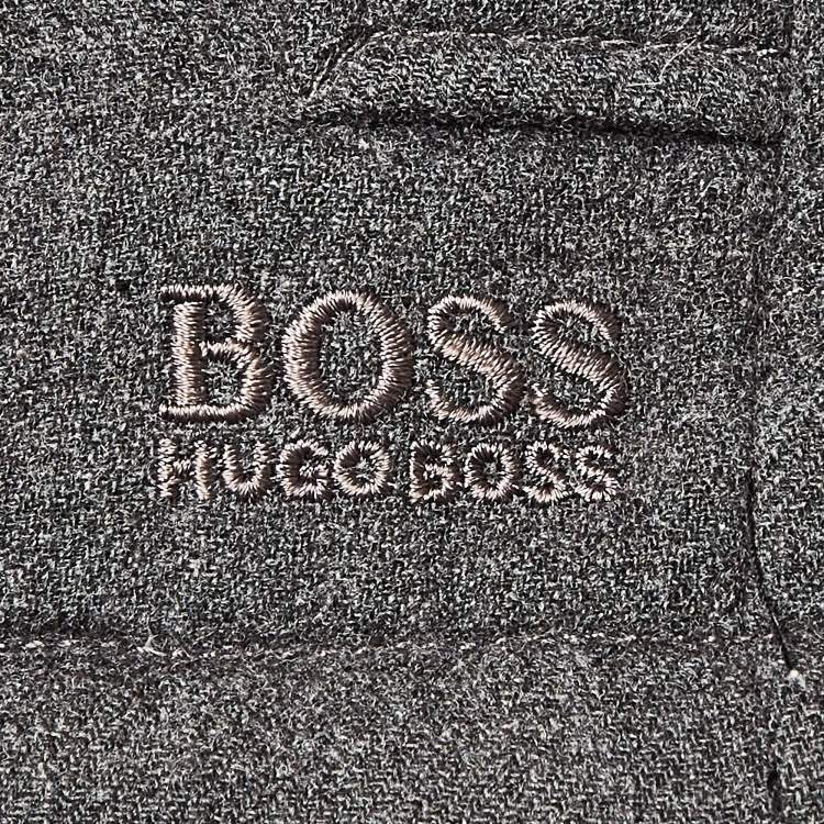 Pre Owned Boss by Hugo Boss Grey Wool and Nylon Reversible Down Vest M