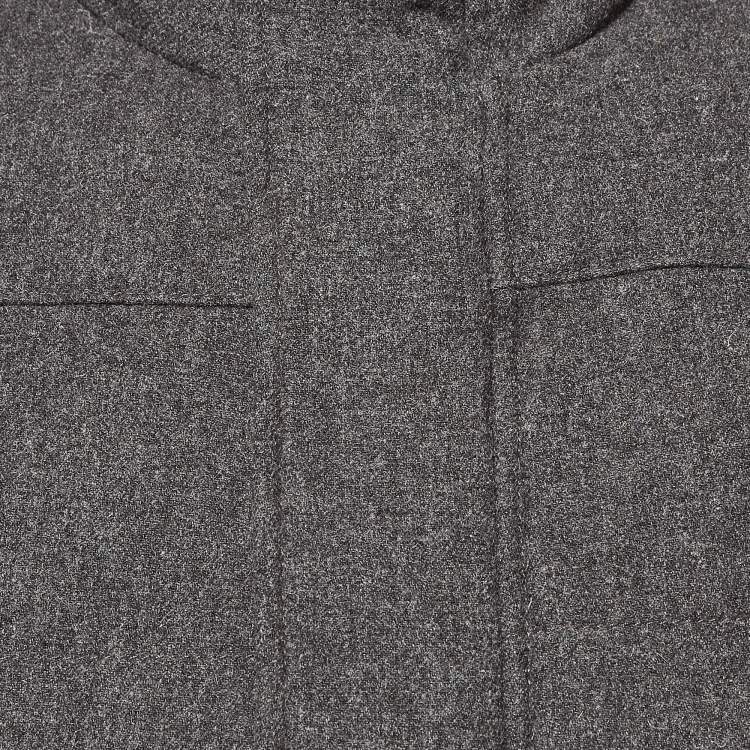 Pre Owned Boss by Hugo Boss Grey Wool and Nylon Reversible Down Vest M