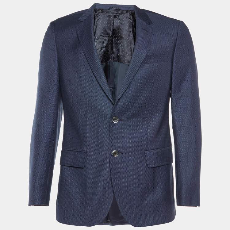 Pre Owned Boss By Hugo Boss Navy Blue Virgin Wool Single Breasted Blazer S