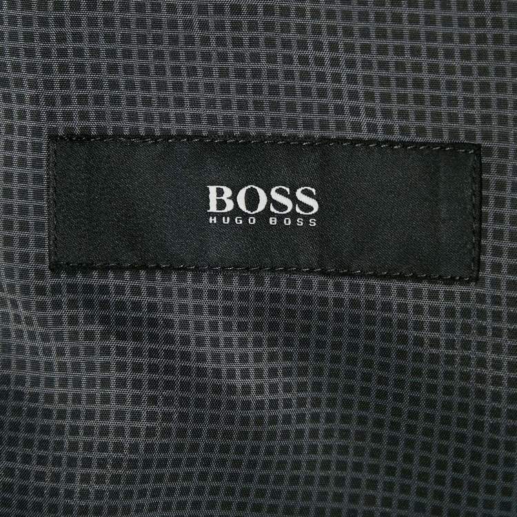 مملوكة مسبقًا Boss By Hugo Boss Grey Patterned Virgin Wool Blazer XL