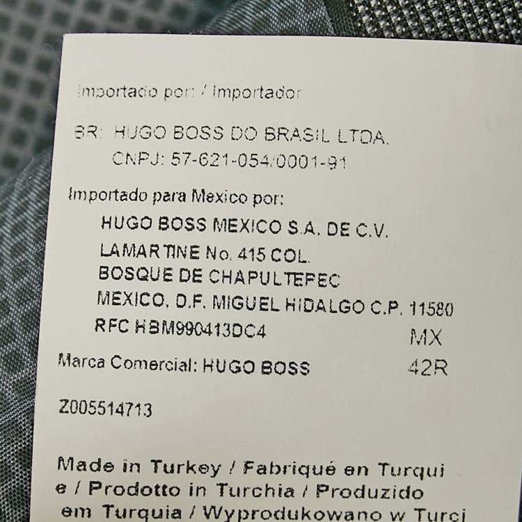 مملوكة مسبقًا Boss By Hugo Boss Grey Patterned Virgin Wool Blazer XL