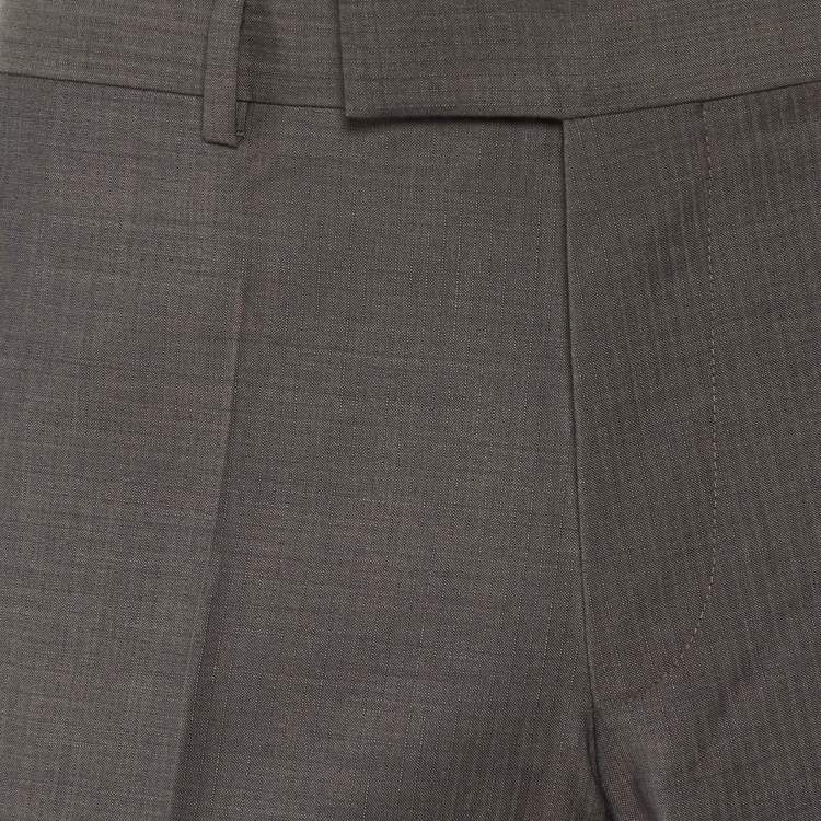 Pre Owned Boss By Hugo Boss Brown Wool Movie2 Trousers L