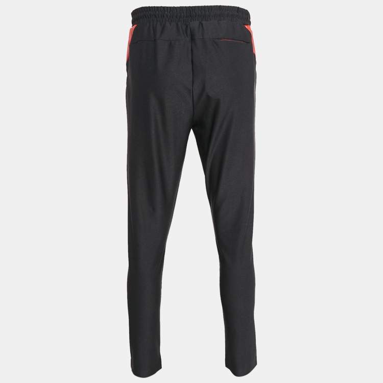 Pre Owned Boss By Hugo Boss Grey Printed Jersey Trackpants XL