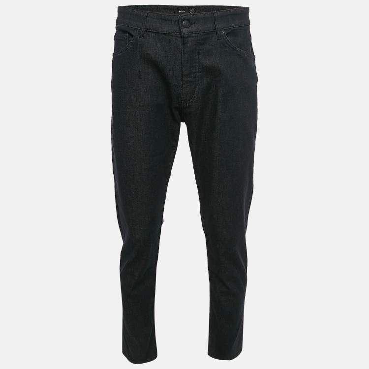 Pre Owned Boss By Hugo Boss Blue Denim Tapered Fit Jeans L Waist 34"