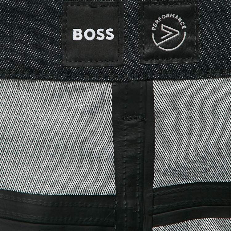 Pre Owned Boss By Hugo Boss Blue Denim Tapered Fit Jeans L Waist 34"