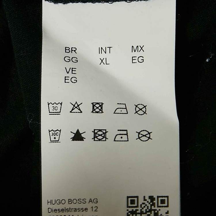 Pre Owned Boss By Hugo Boss Black Logo Print Jersey Crew Neck T-Shirt XL