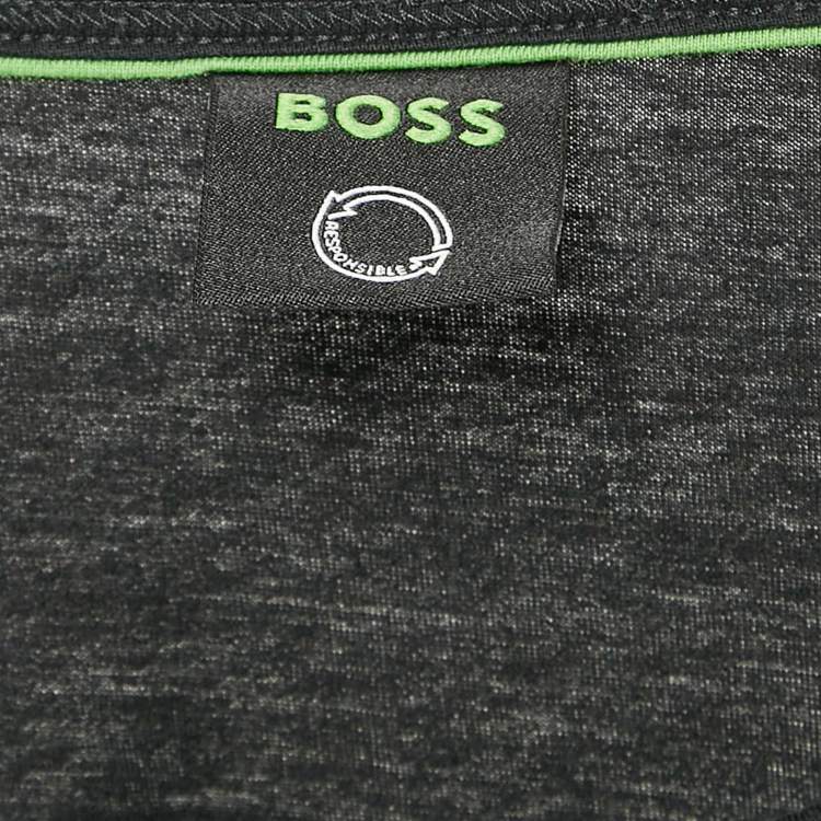 Pre Owned Boss By Hugo Boss Black Logo Print Jersey Crew Neck T-Shirt XL