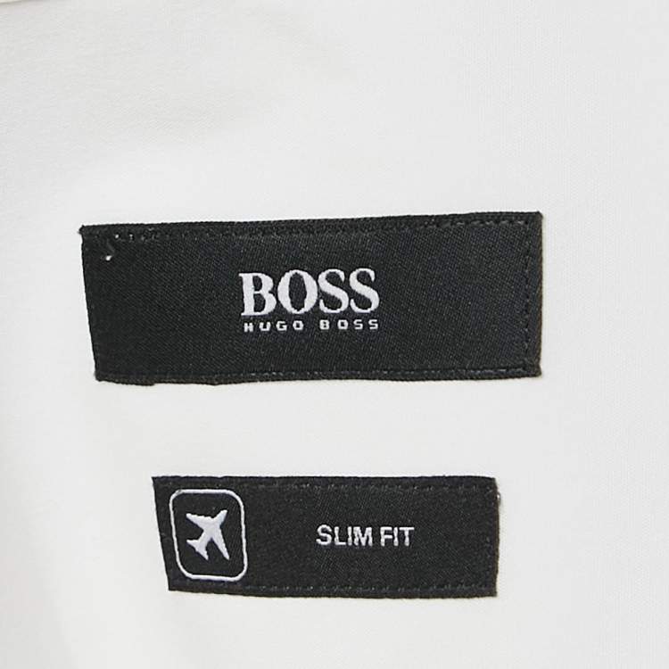 Pre Owned Boss By Hugo Boss White Cotton Slim Fit Shirt XXL
