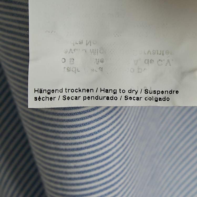 Pre Owned Boss By Hugo Boss Blue Striped Cotton Regular Fit Elliott Shirt L