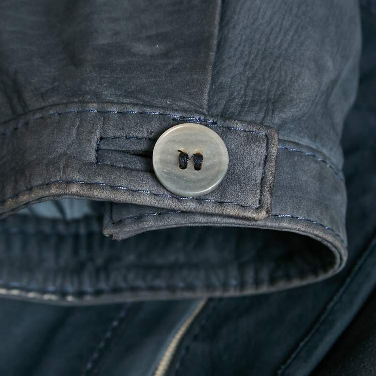 Pre Owned Boss By Hugo Boss Blue Suede Zip-Up Jacket XL