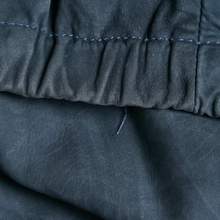 Pre Owned Boss By Hugo Boss Blue Suede Zip-Up Jacket XL