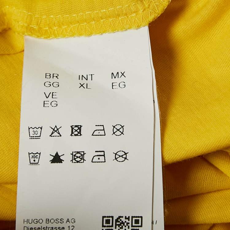 Pre Owned Hugo Boss Yellow Jersey Short Sleeve T-Shirt XL