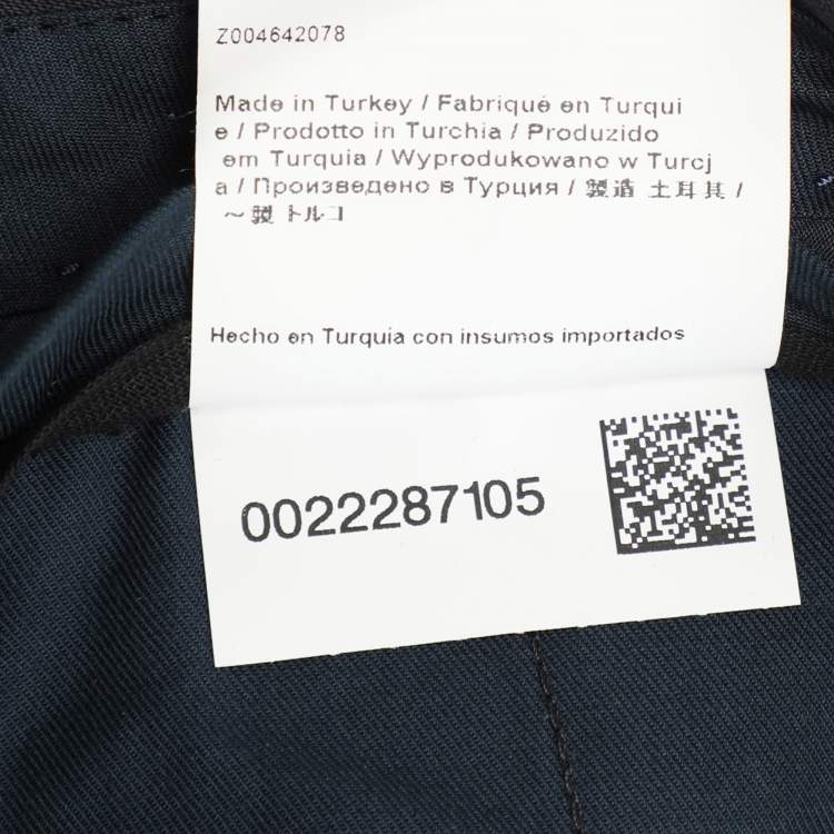 Pre Owned Boss By Hugo Boss Navy Blue Virgin Wool Suit L