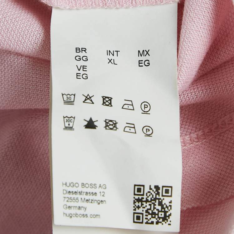 Pre Owned Boss By Hugo Boss Pink Pique Cotton Pryde Polo T-Shirt XL