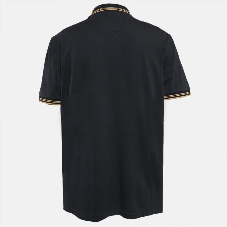 مملوكة مسبقًا Boss By Hugo Boss Navy Blue Pique Cotton Paul Curved Polo T-Shirt XXL