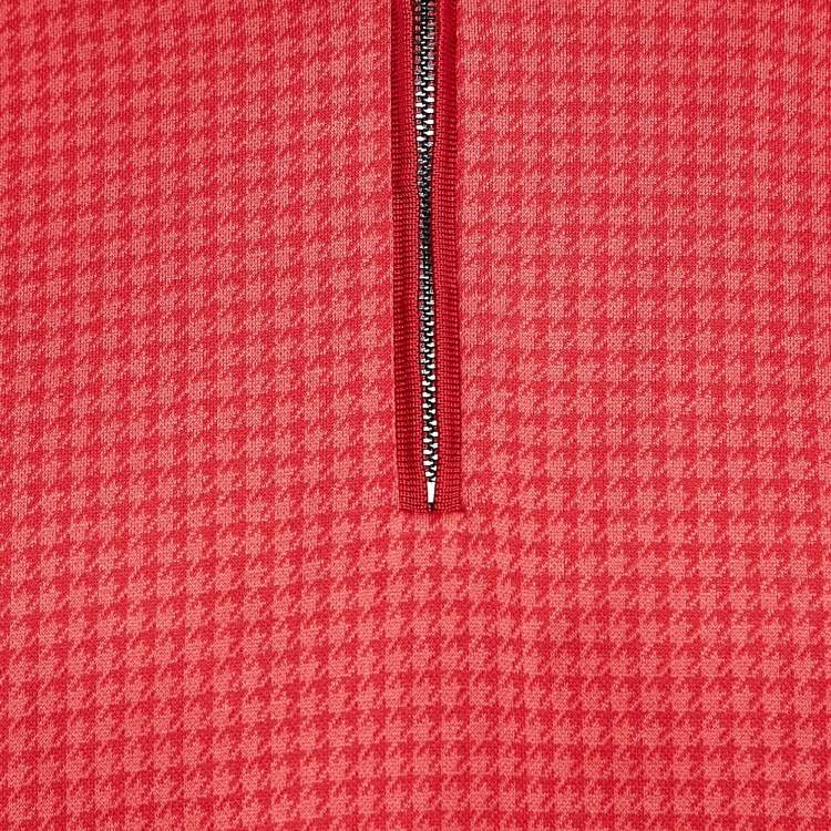 Pre Owned Boss By Hugo Boss Red Houndstooth Jersey Slim Fit Polo T-Shirt XL