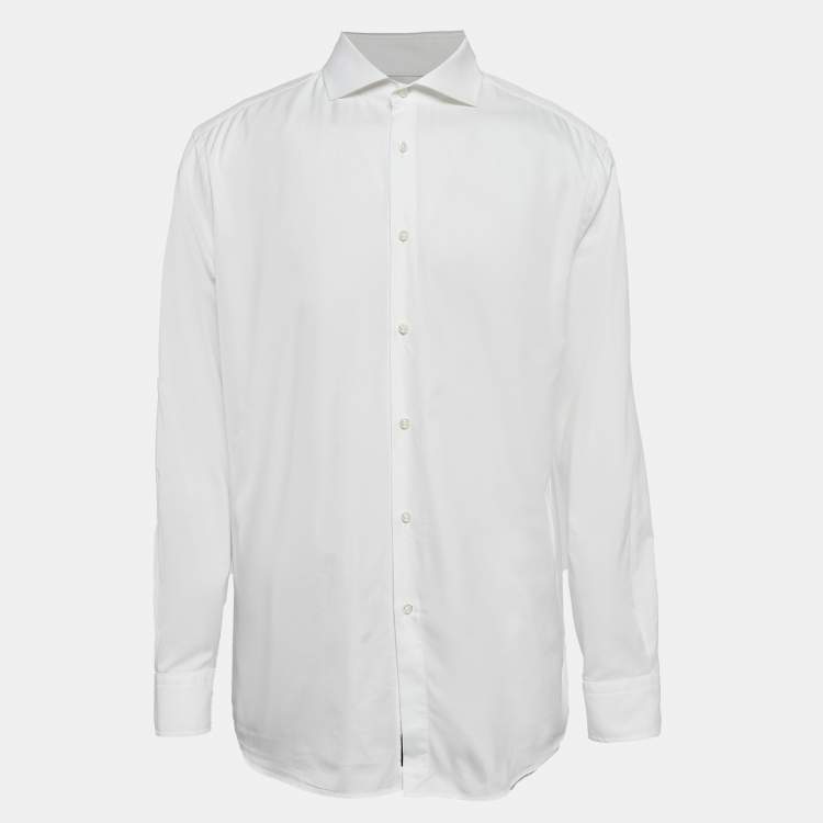 Pre Owned Boss By Hugo Boss White Cotton Tailored Slim Fit Formal Shirt 4XL