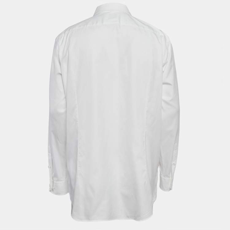 Pre Owned Boss By Hugo Boss White Cotton Tailored Slim Fit Formal Shirt 4XL