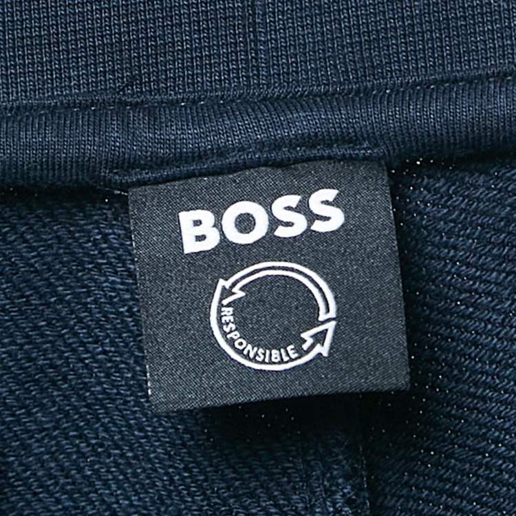 Pre Owned Boss By Hugo Boss Navy Blue Cotton Knit Lamont Jogger Pants XXXL