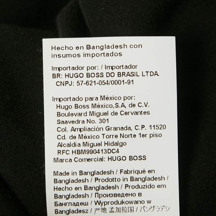Pre Owned Boss By Hugo Boss Black Logo Print Cotton Crew Neck T-Shirt L