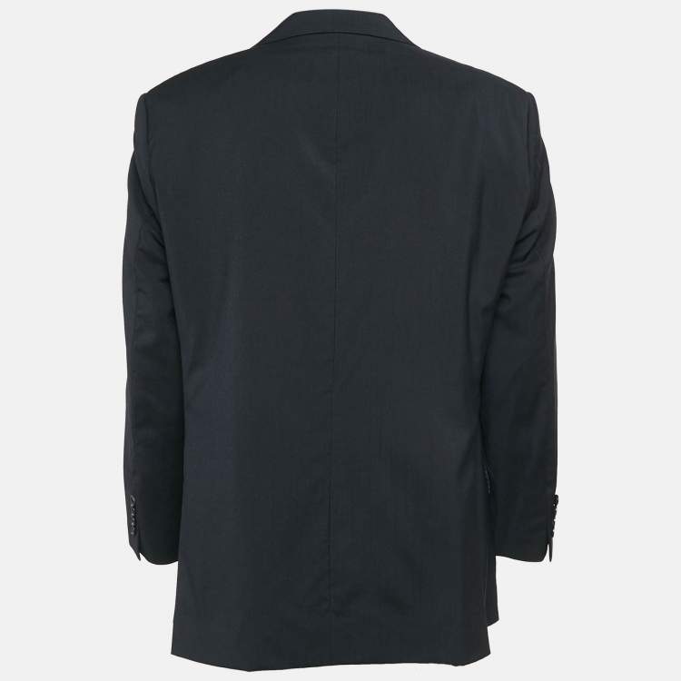 Pre Owned Boss By Hugo Boss Navy Blue Virgin Wool Single Breasted Blazer XXXL