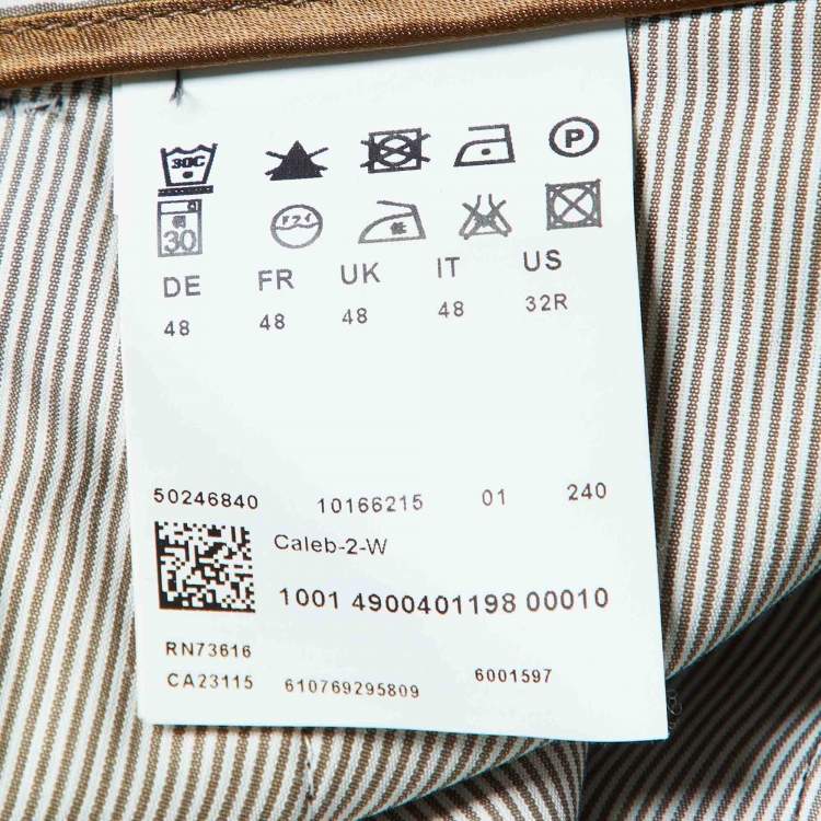 Pre Owned Boss By Hugo Boss Black Paid Cotton Slim Fit Pants M