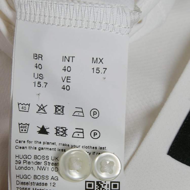 Pre Owned Boss by Hugo Boss White Jersey Button Front Shirt M