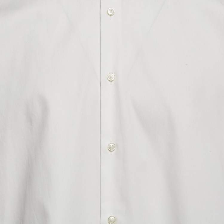 Pre Owned Boss By Hugo Boss Off-White Cotton Button Front Regular Fit Shirt S