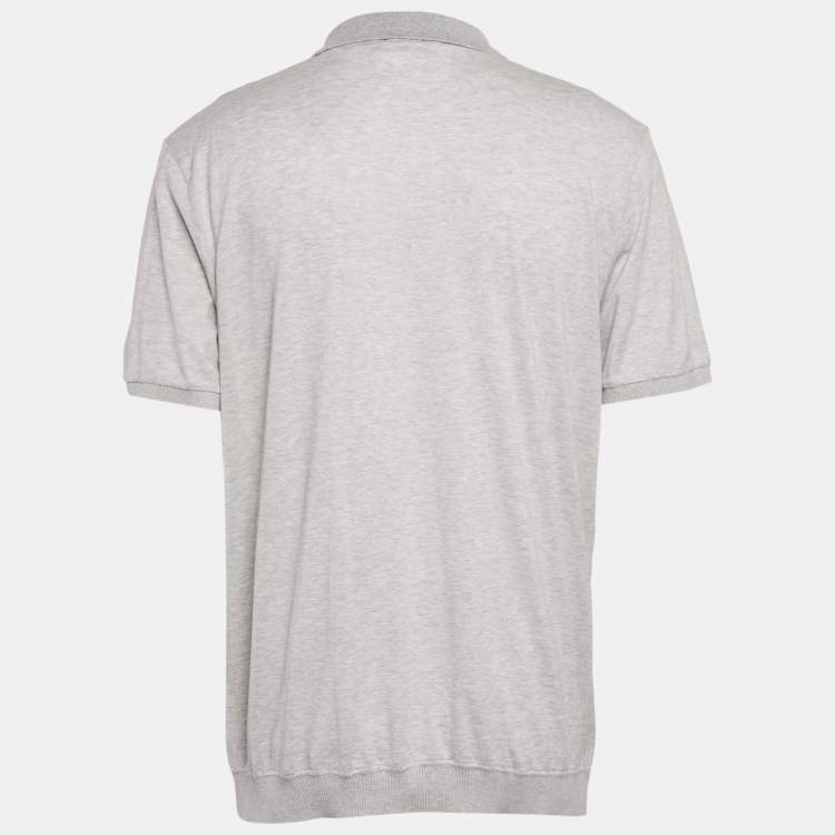 مملوكة مسبقًا Boss By Hugo Boss Grey Jersey Zip-Up T-Shirt XXL