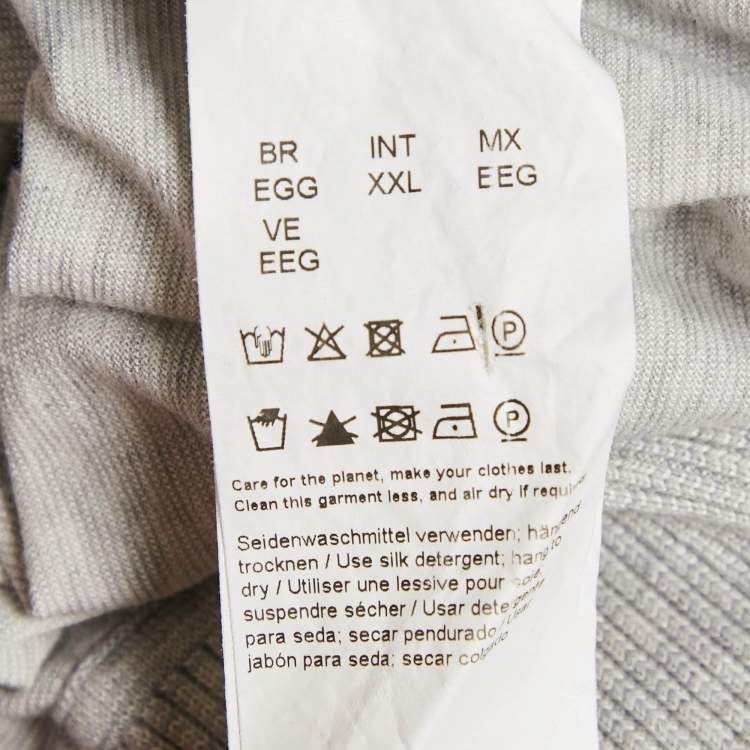 مملوكة مسبقًا Boss By Hugo Boss Grey Jersey Zip-Up T-Shirt XXL