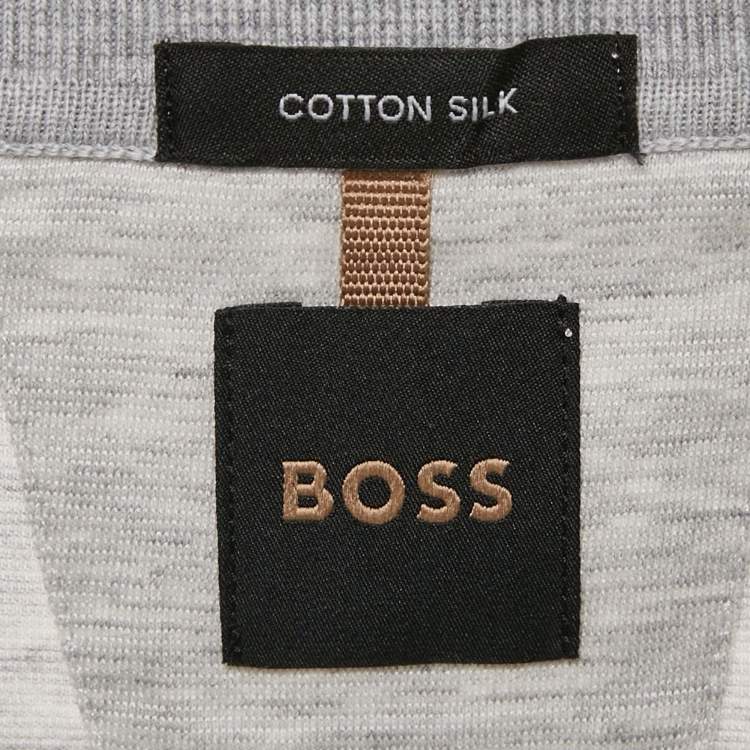 مملوكة مسبقًا Boss By Hugo Boss Grey Jersey Zip-Up T-Shirt XXL
