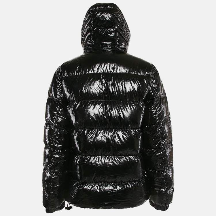 Pre Owned Boss By Hugo Boss Black Nylon Detachable Hood Quilted Down Jacket XXXL