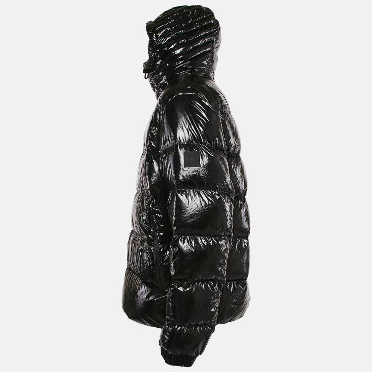 Pre Owned Boss By Hugo Boss Black Nylon Detachable Hood Quilted Down Jacket XXXL