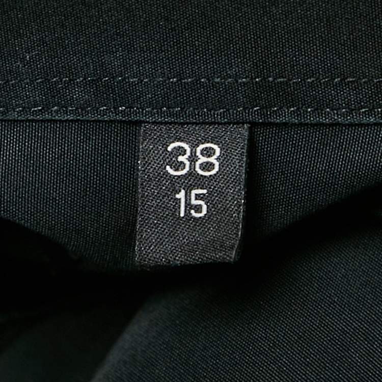 Pre Owned Boss By Hugo Boss Black Two Ply Cotton Collar Embellished Shirt S