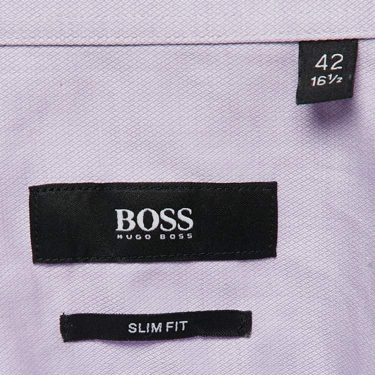 Pre Owned Boss By Hugo Boss Purple Patterned Cotton Button Front Shirt XL